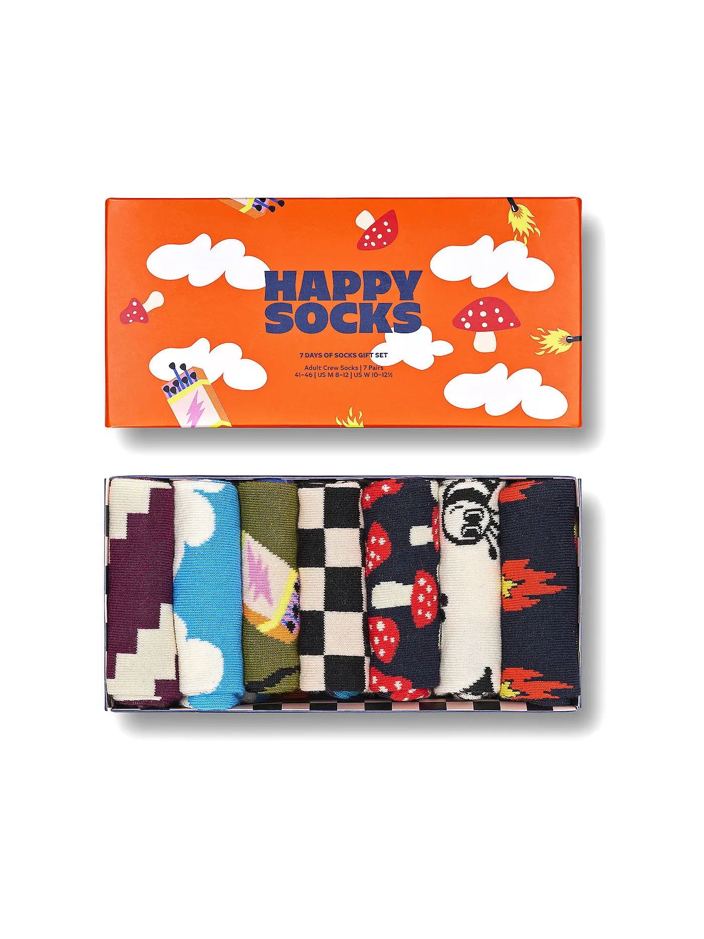 HAPPY SOCKS | Damen Socken 36-40 WILD WEEK 7-er Pkg dark red | 